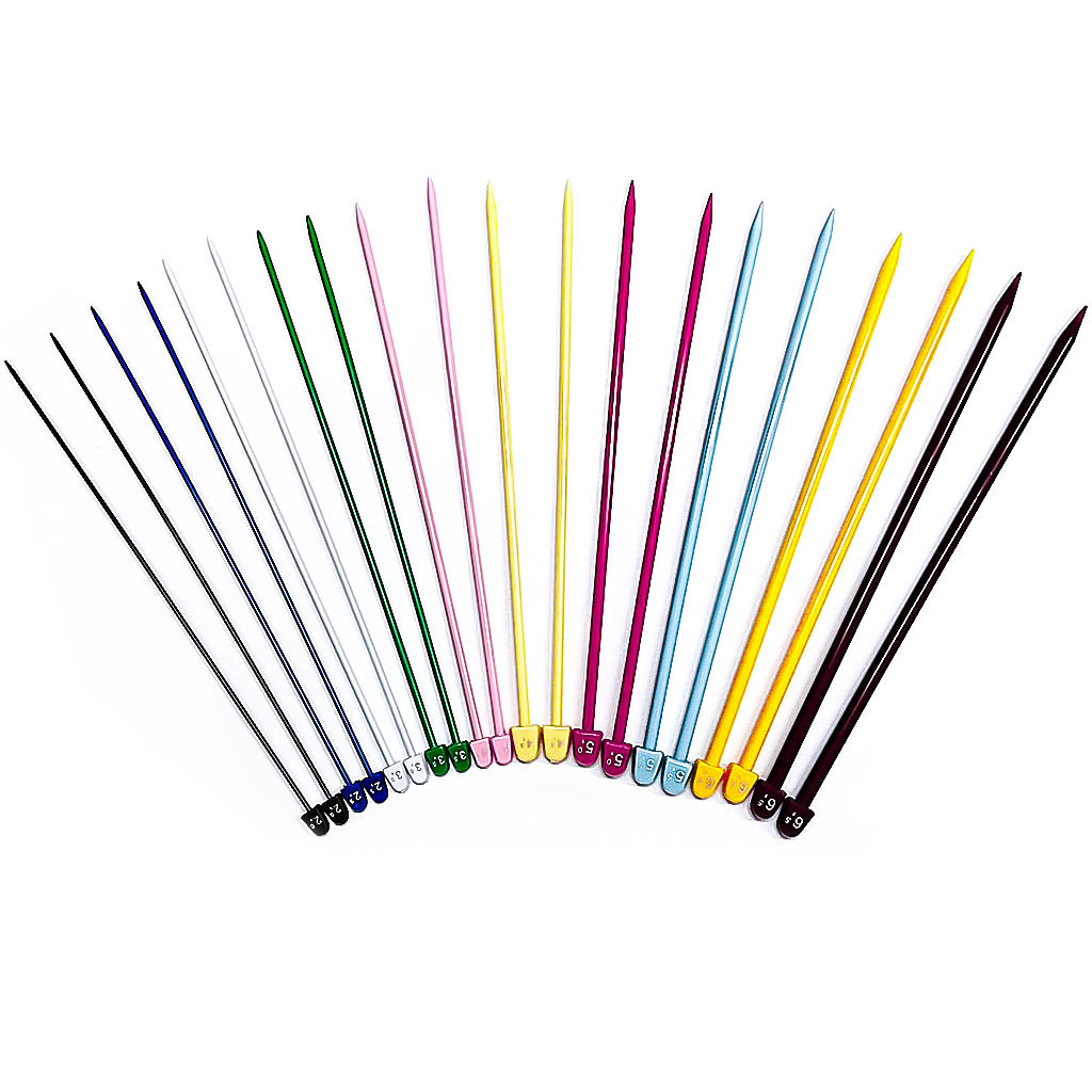 Herramientas de tejido de color aguja de suéter de punta única con cuentas aguja de suéter de acero de plástico un conjunto de 10 pagos