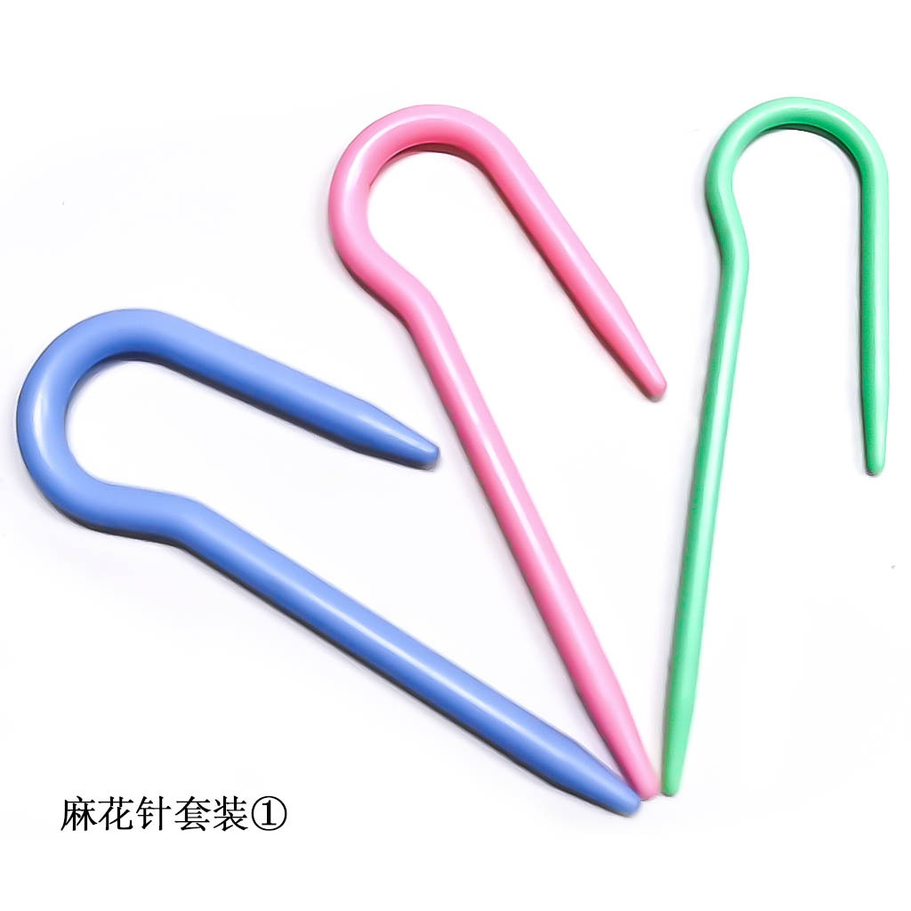 Aguja de suéter herramienta de tejer aguja de giro de plástico en forma de U aguja curva grande tamaño pequeño 3 Especificaciones