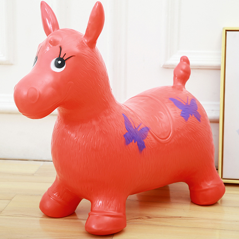 Caballo inflable grande y colorido para niños, caballo inflable reforzado y a prueba de explosiones, artículo de venta al por mayor.