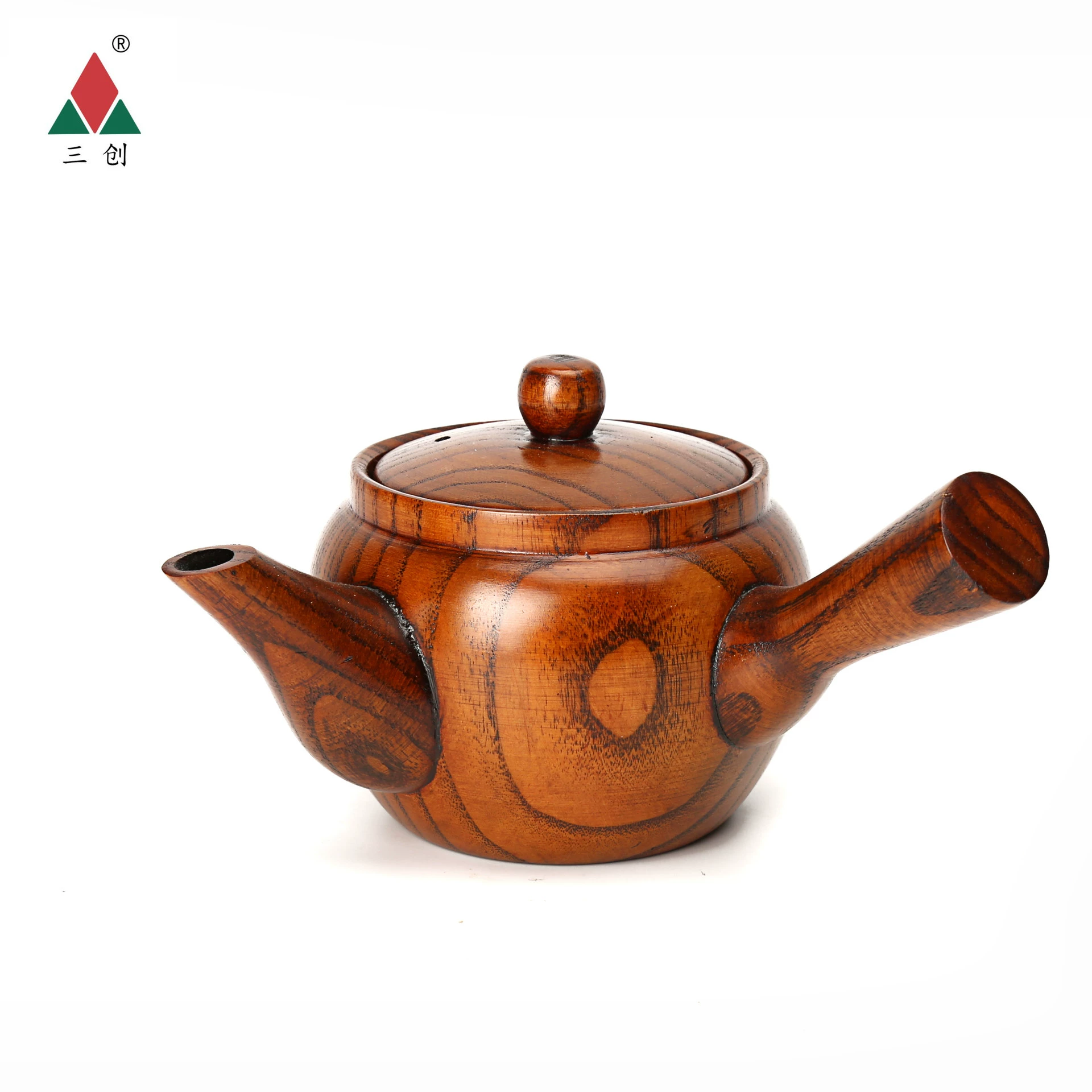 三创 Creative wooden tea set, tea cup, teapot, 3 piece set