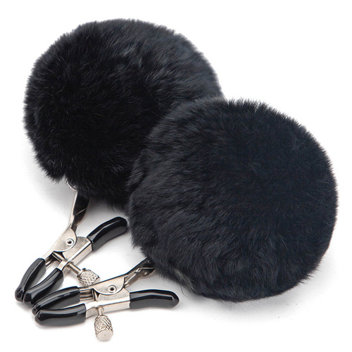 Adult novelty alternative toy rabbit fur ball nipple clip. Mimi teasing toy adult goods wholesale and distribution.