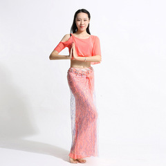 2020 new autumn and winter belly dance practice clothing female beginners long skirt suit oriental dance dance clothing practice clothing