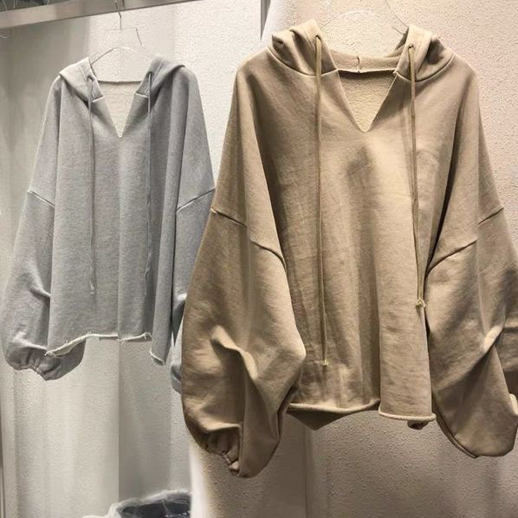 2020 New Women's Spring and Autumn Korean-style Long-sleeved Hooded ins Thin Sweater bf Lazy Style All-match Loose Trendy Top