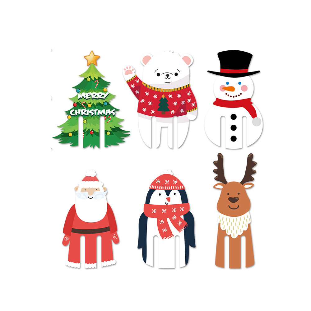 圣诞礼品吊牌merry christmas 贴纸装饰牛皮纸袋 酒杯封口纸插卡
