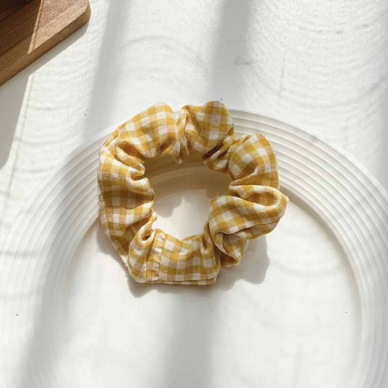 Banda de pelo de intestino grueso de cerdo amarillo suave cuerda de pelo de salchicha gorda Linda femenina Diadema de estilo coreano Banda de pelo de intestino grueso de estilo coreano