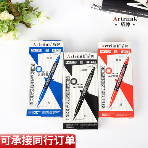 Small double-ended hook line pen art special marker wholesale durable oil-based marker pen black waterproof and non-fading