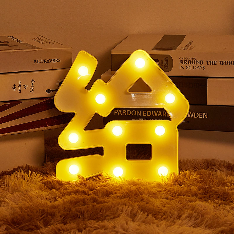 LED декоративная ночная подсветка, 4,5 Вт, теплый белый свет, стиль букват‑марк