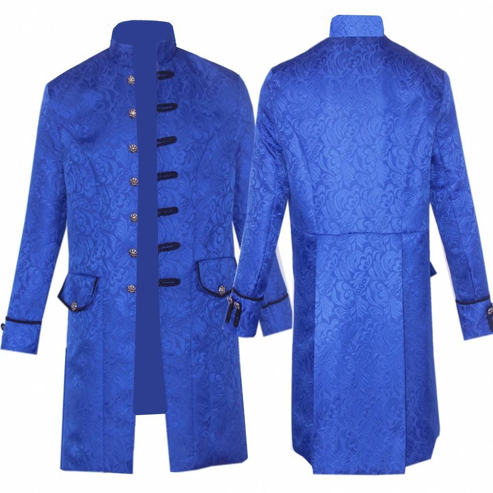 Comercio exterior Venta caliente de los hombres europeos y americanos abrigo ropa medieval color sólido moda Steampunk retro uniforme