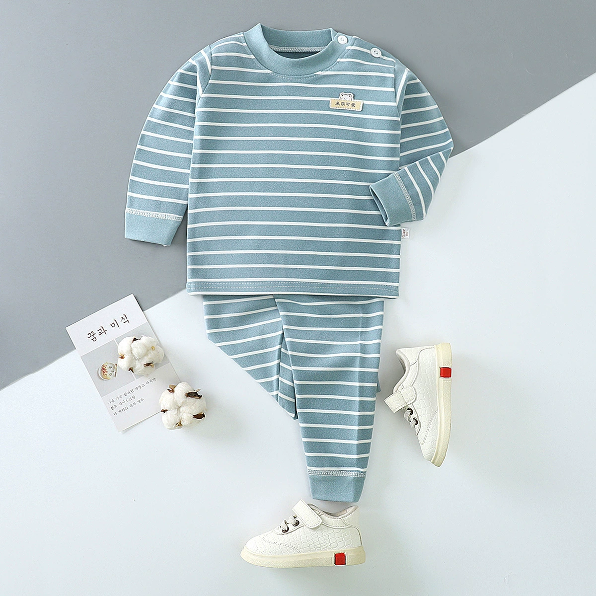 神婴宝宝 Children's thermal underwear, trousers, keep warm velvet long-sleeve, set for boys, children's clothing, autumn, wholesale