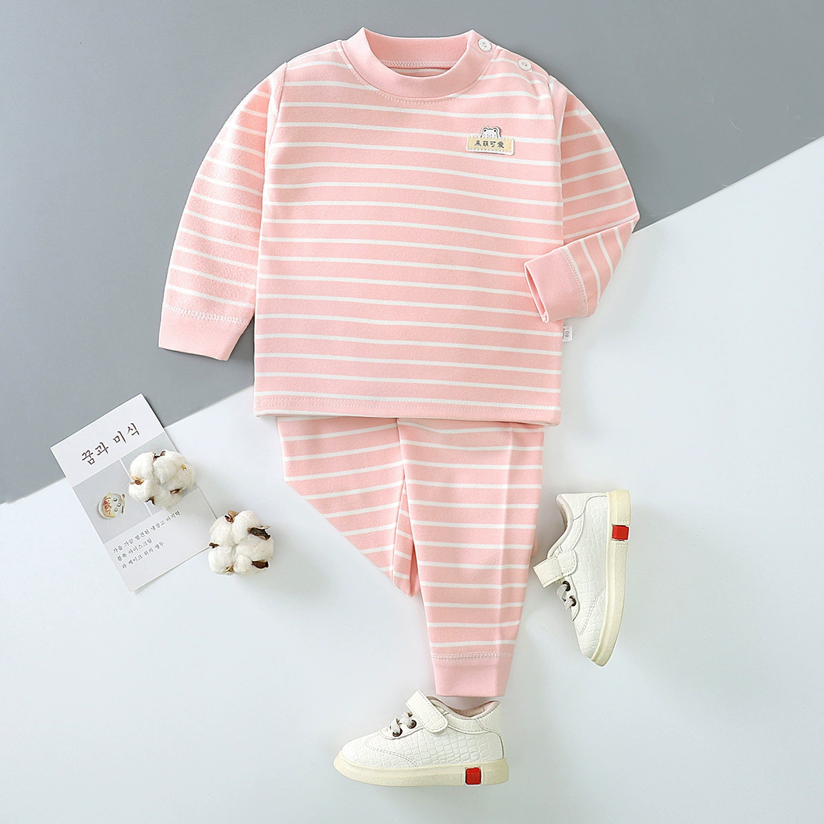 神婴宝宝 Children's thermal underwear, trousers, keep warm velvet long-sleeve, set for boys, children's clothing, autumn, wholesale