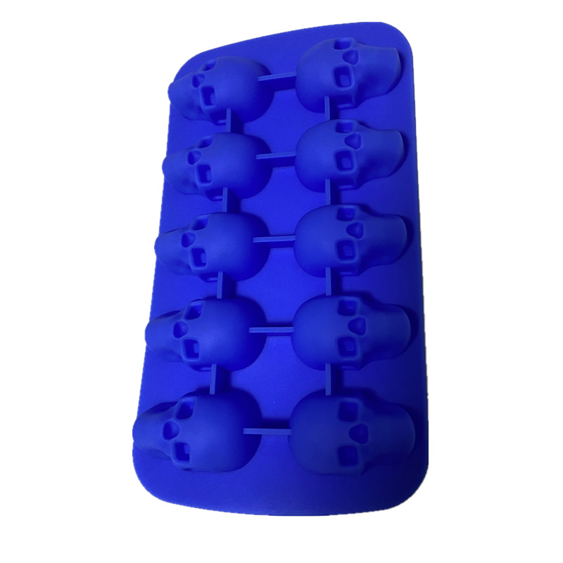 Venta directa de fábrica de diez piezas cráneo cubo de hielo Halloween 6-agujero cubo de hielo molde creativo nuevo 4-agujero cráneo cubo de hielo