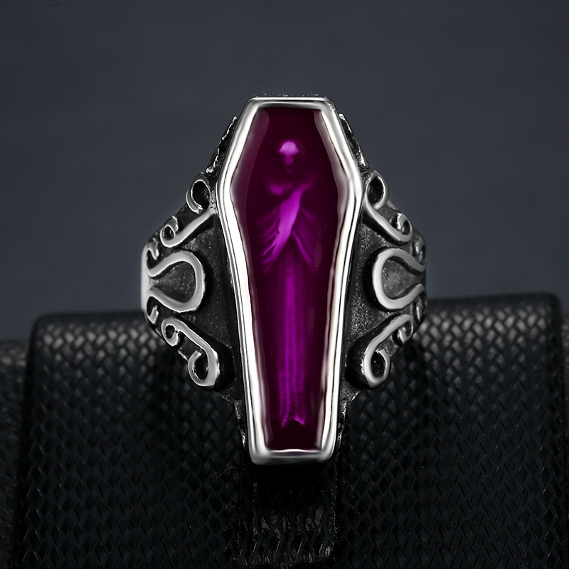 Anillo de epoxy del ataúd del zombi de la serie del cráneo del Amazonas para los hombres y las mujeres