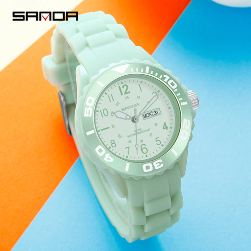 Sanda's new 1053 quartz watch for male and female middle school students, cool waterproof, fashionable and personalized creative manufacturer, one piece wholesale