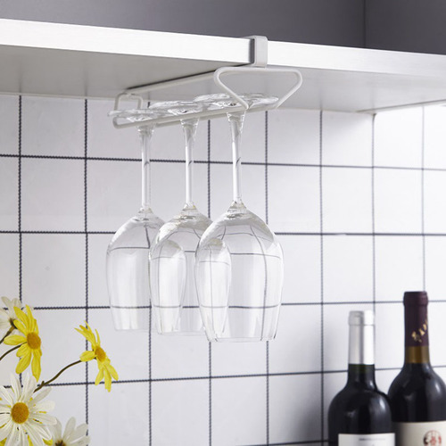 Cross-border iron goblet upside-down rack Creative triangular red wine glass upside-down rack Home wine glass storage rack