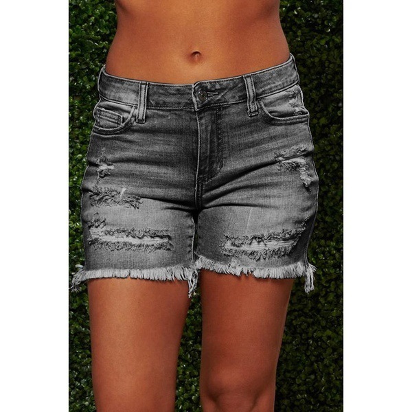 Shorts de Mezclilla Elásticos para Mujer con Flecos Deshilachados, Suministro Transfronterizo para Amazon
