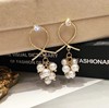 Retro silver needle, earrings from pearl, silver 925 sample, wholesale