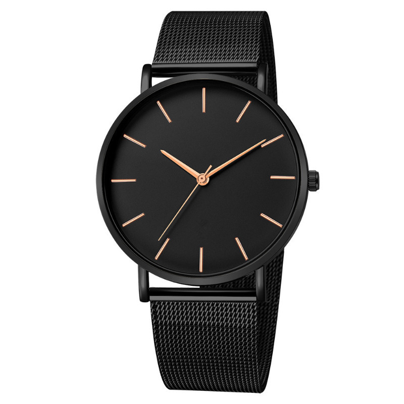 Manufacturer Wholesale Foreign Trade Hot Selling European and American Simple Fashion Men's Watch Men's Watch Mesh Belt Steel Belt Quartz Watch