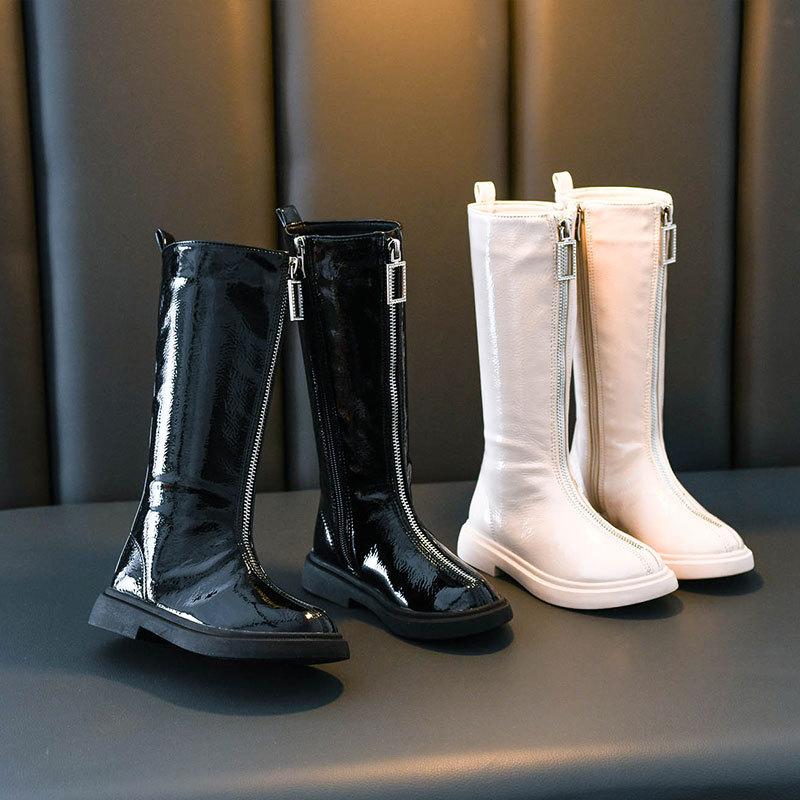 Girls Boots 2025 New Spring, Autumn and Winter Cotton Boots Korean Style Princess High Boots Knight Boots Girls Long Boots