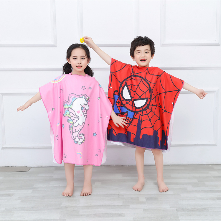 Toalla de baño para niños capa de dibujos animados con capucha bebé absorbente de secado rápido albornoz de natación niño playa toalla de playa portátil image 5