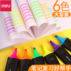 Powerful Candy Color Fluorescent Pen Set 6 Colors Creative Student Highlighter Marking Pens Journal Pens