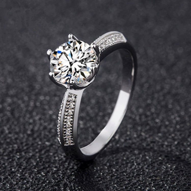 Classic wedding ring, one carat, simple and elegant design