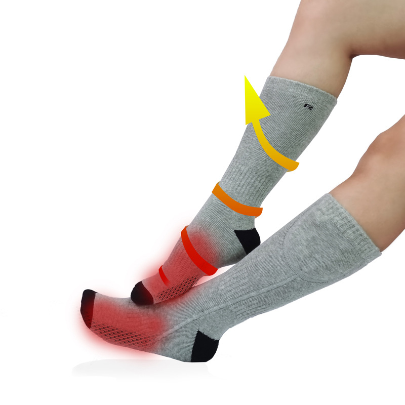 Amazon Cross-border Knitted Charging Heating Socks for the Elderly Old Cold Legs Warm Knitted Long Barrel Heating Socks for Autumn and Winter