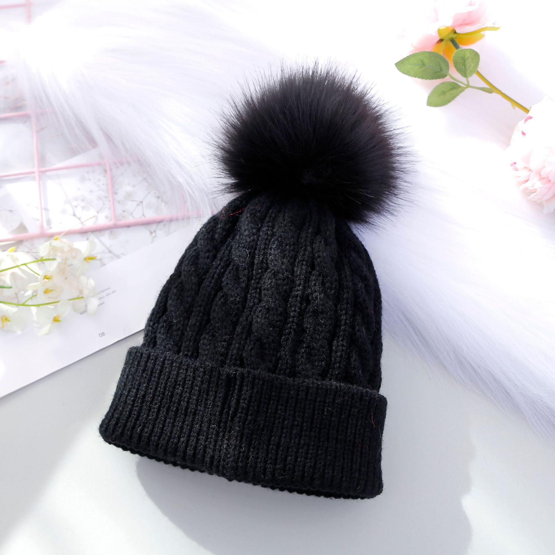 Gorro de lana tejido para niños de acrílico, térmico y a prueba de viento, para otoño e invierno image 9