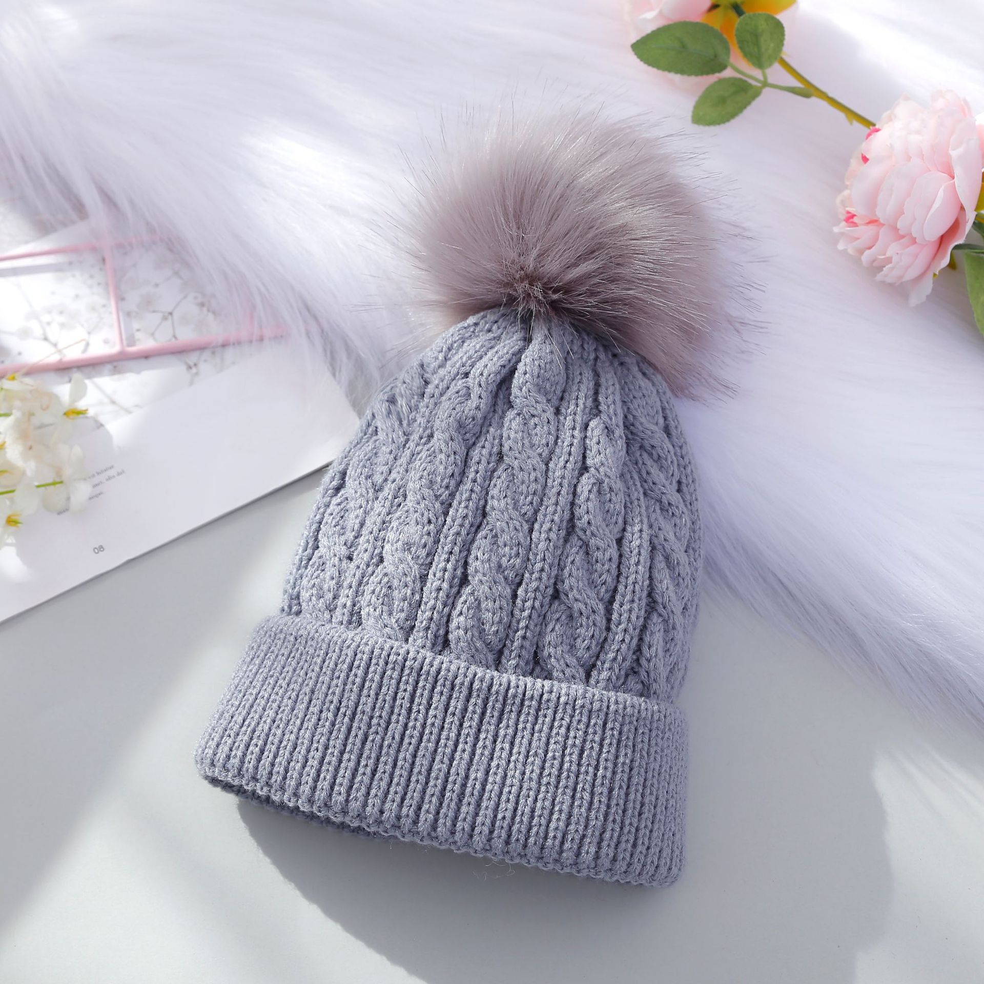 Gorro de lana tejido para niños de acrílico, térmico y a prueba de viento, para otoño e invierno image 13