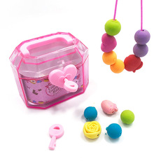 Creative treasure chest storage box eraser children's student stationery DIY bracelet eraser cartoon mini eraser