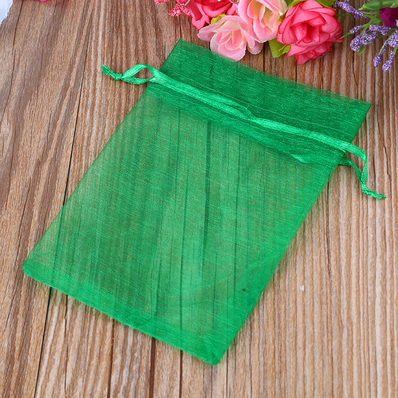 创意饰品礼品袋透明素色袋 珍珠雪纱抽绳欧根纱袋 糖果束口袋批发