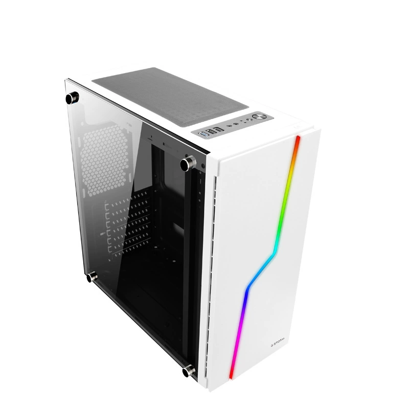 White game storm Thunder T5 desktop glass full side ATX game chassis home fashion RGB large machine