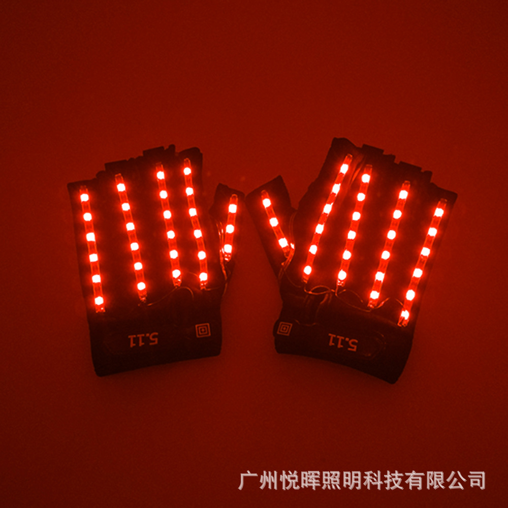 Nuevo LED parpadeante Guantes luminosos 6V etapa bar espectáculo nocturno traje mascarada Accesorios luminosos