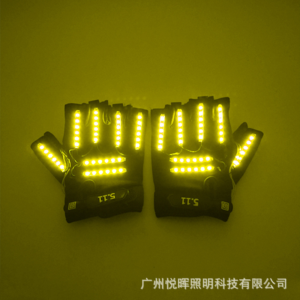 Nuevo LED parpadeante Guantes luminosos 6V etapa bar espectáculo nocturno traje mascarada Accesorios luminosos