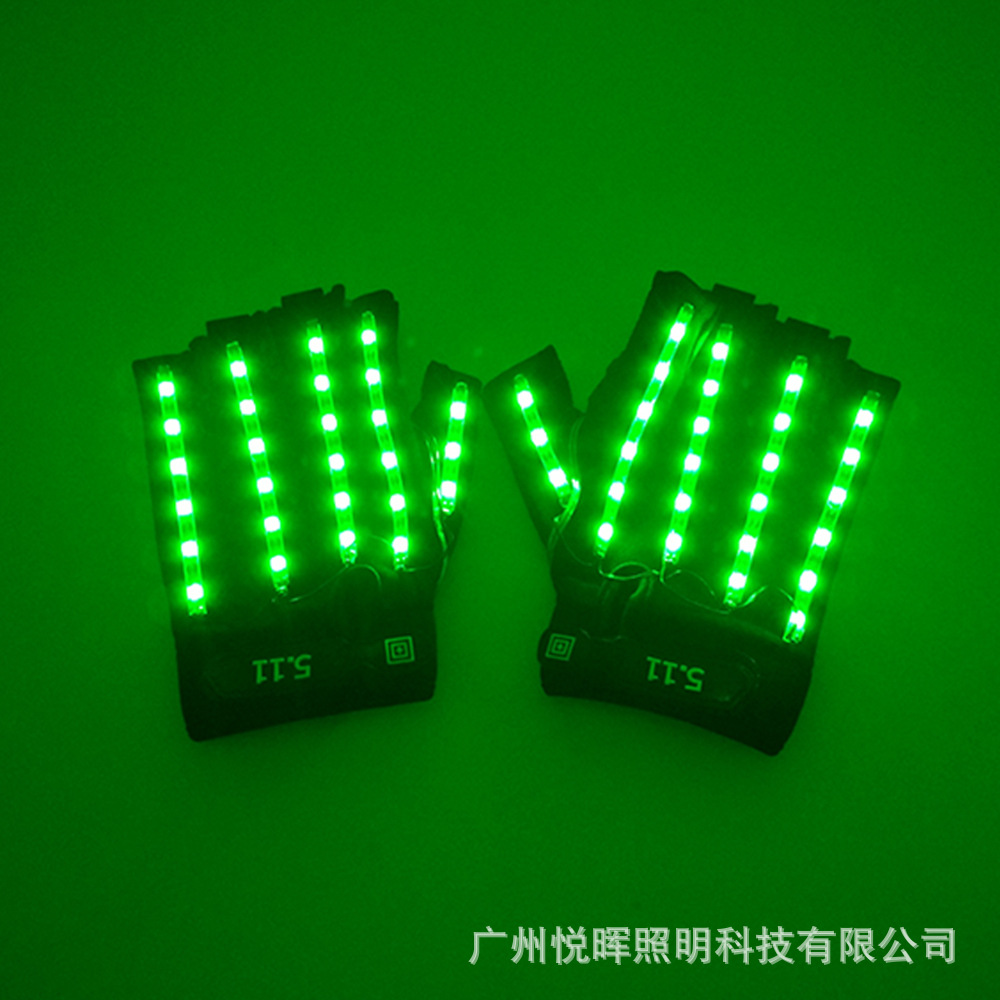 Nuevo LED parpadeante Guantes luminosos 6V etapa bar espectáculo nocturno traje mascarada Accesorios luminosos