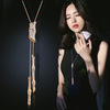 Sweater, advanced long necklace, demi-season fashionable universal accessory with tassels, pendant, Korean style, wholesale, high-quality style
