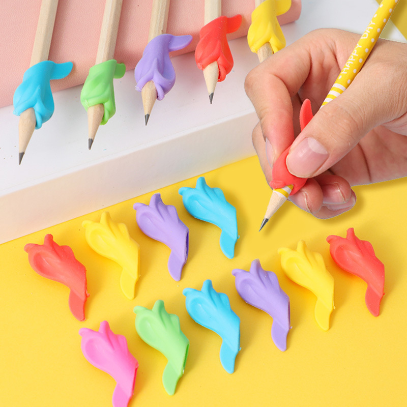 Pen Grip Device for Primary School Students to Practice Writing and Correct Their Handwriting, Silicone Pencil Holder for Kindergarten Children, Stationery Pen Grip Correction