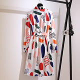 200斤大码女装胖妹妹mm2025秋季设计感印花衬衫裙雪纺大码连衣裙，商品下架区，变形策服饰