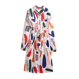 200斤大码女装胖妹妹mm2025秋季设计感印花衬衫裙雪纺大码连衣裙，商品下架区，变形策服饰