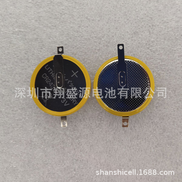 翔盛源供应CR2430焊脚纽扣3V电池组并联带线传感器电池