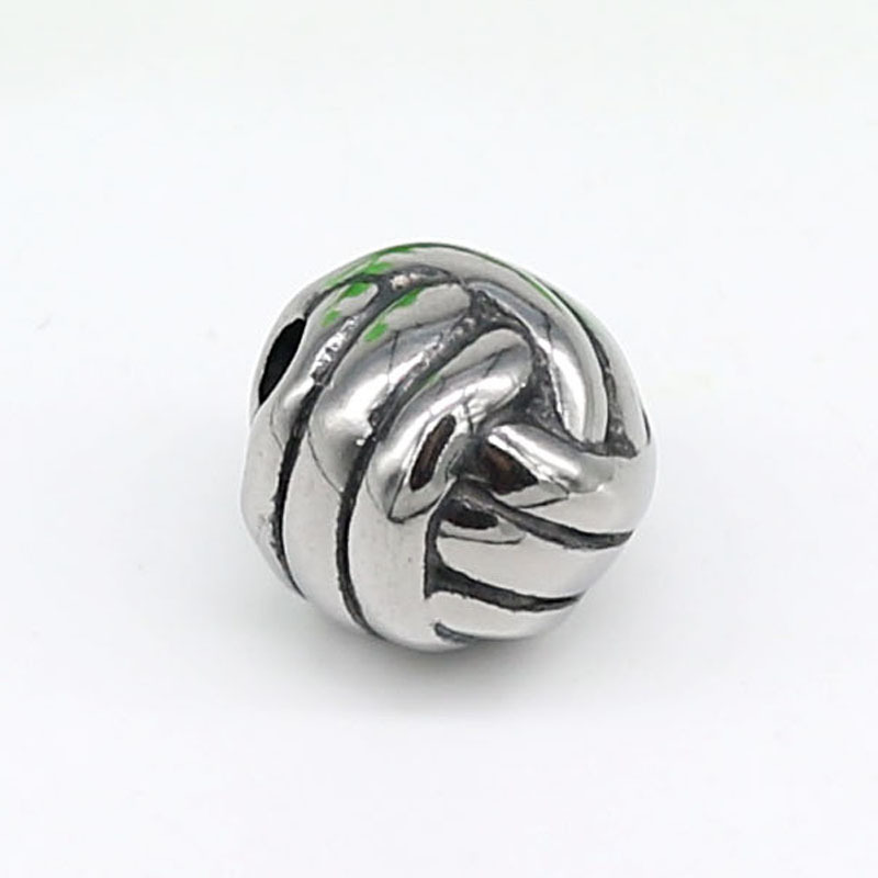 Handmade diy Retro Titanium Steel Spacer Beads Retro Football Bracelet Bead Accessories Loose Bead Factory Spot Wholesale