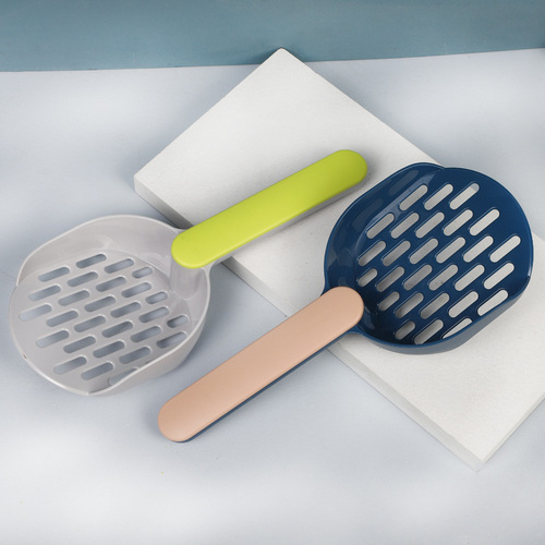Wholesale color matching handle grid cat litter shovel cat litter shovel cat poop shovel large size cat poop shovel