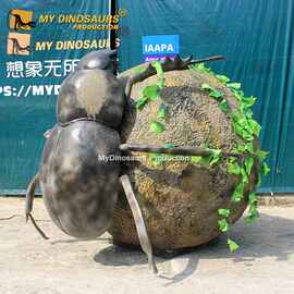 源头工厂-公园家居装饰 仿真软胶昆虫 巨型屎壳郎粪球组合模型