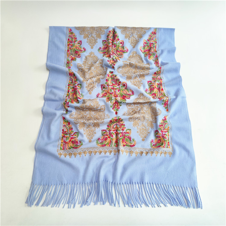Yunnan otoño y invierno bufandas bordadas de cachemira patrón floral de frisa espesa pañuelo estilo nacional al por mayor