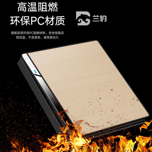 Stainless steel brushed gold with LED light wall switch panel 86 household Cixi socket two, three and five holes wholesale