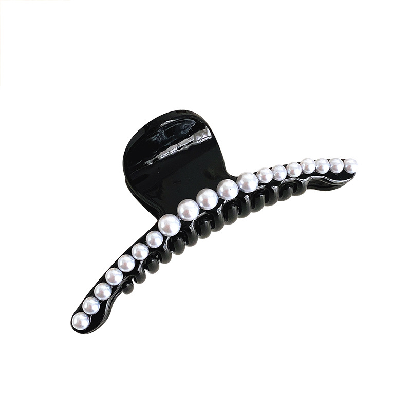 Pinza de perlas, horquilla grande, chica coreana, temperamento simple y elegante, plato de baño, pinza de tiburón, horquilla, accesorios para el cabello femenino