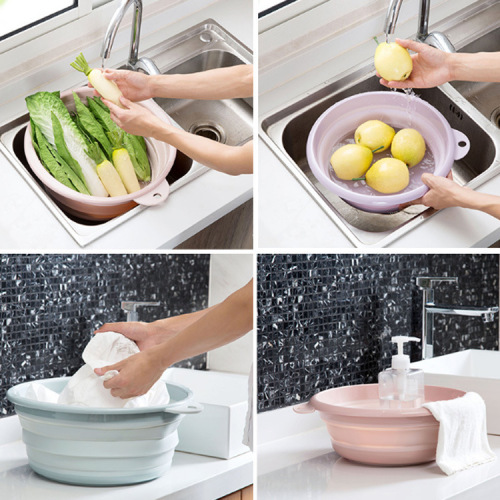 Household large foldable face basin, student dormitory foot basin, outdoor travel portable small laundry basin