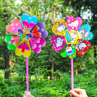 Разноцветная пластиковая уличная мультяшная крутящаяся игрушка «Ветерок», украшение, оптовые продажи