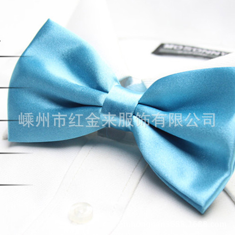 Cross-border New Solid Color Bow Tie Men's Fashion Casual Dress Wedding Yarn-dyed Collar Flower Wholesale Gentleman Style Butterfly Bow Tie