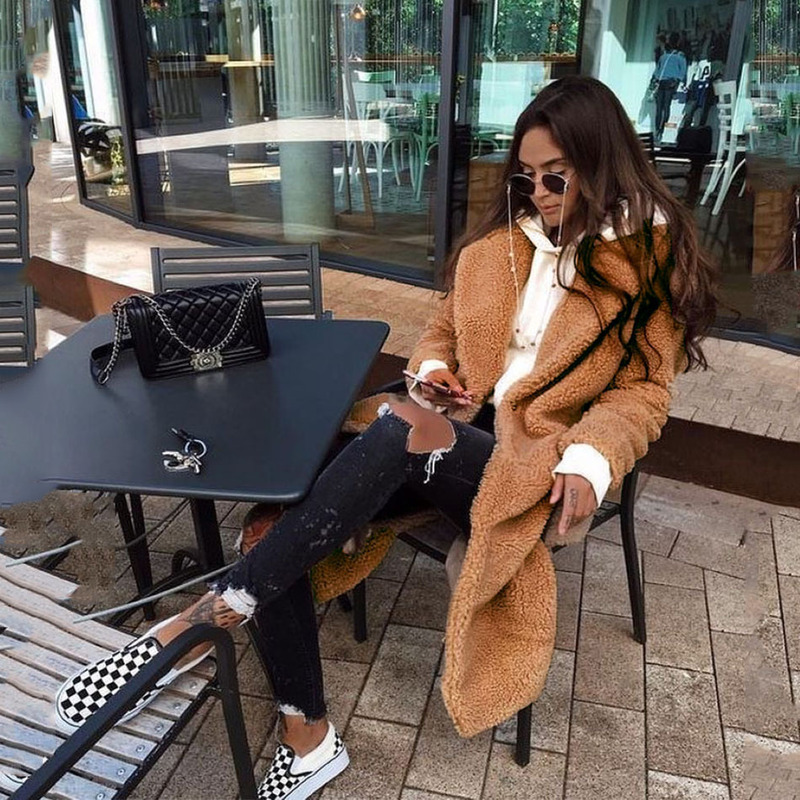 ebay AliExpress Amazon ins Europe and the United States cross-border explosions autumn and winter double-sided velvet lapel button wool coat women