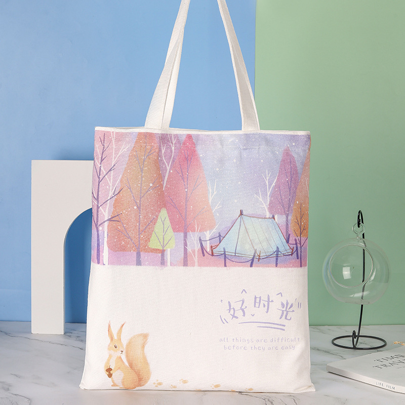 空白单肩帆布袋 棉帆布包彩色广告宣传手提袋礼品棉布袋印logo